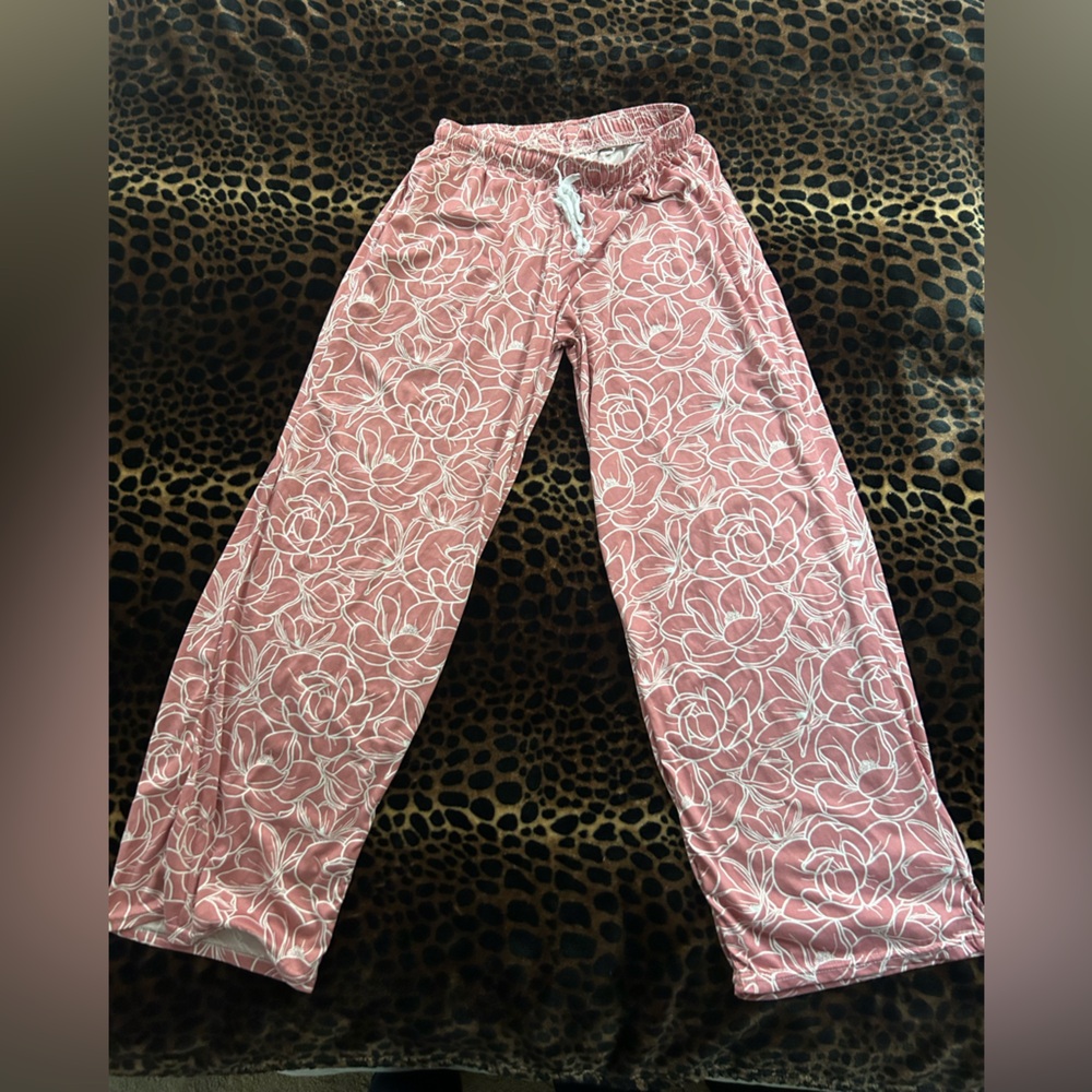 Emilio Pucci Pink Floral-Outline Jeans